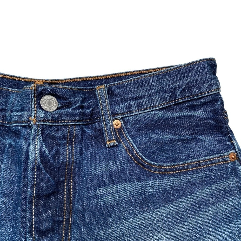 Levi’s 501 Original Cutoff Shorts 28 High Rise Button Fly Frayed Denim - Picture 2 of 10